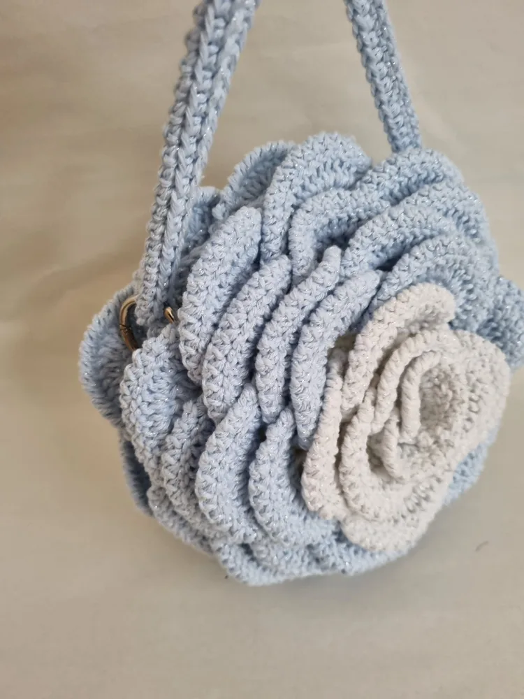 Handmade Crochet Purse - Light Blue thumbnail