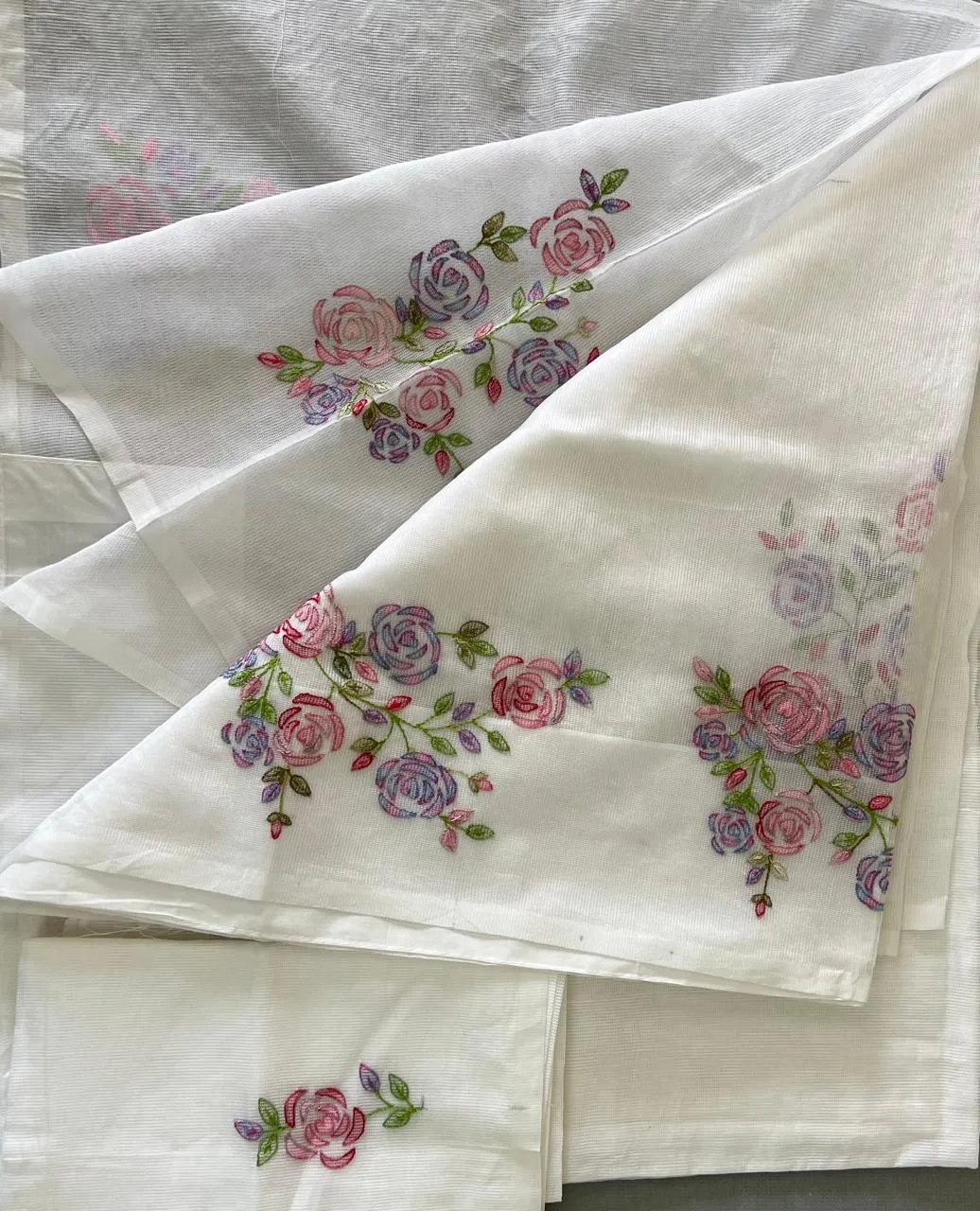 Floral Embroidered Tablecloth Set and Indian dress image indicator(6)