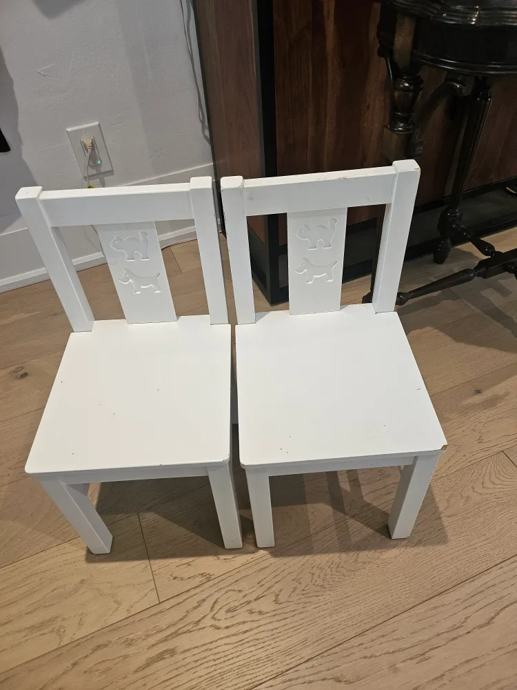 IKEA KRITTER White Children's Chairs (Pair) thumbnail