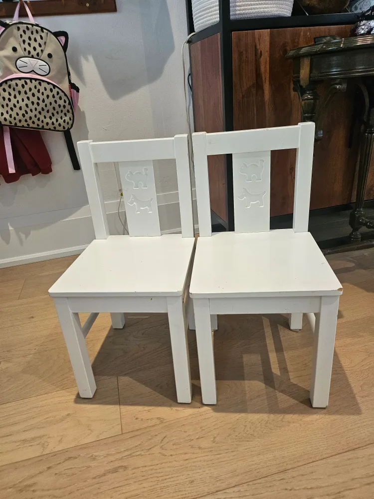 IKEA KRITTER White Children's Chairs (Pair) image indicator(2)