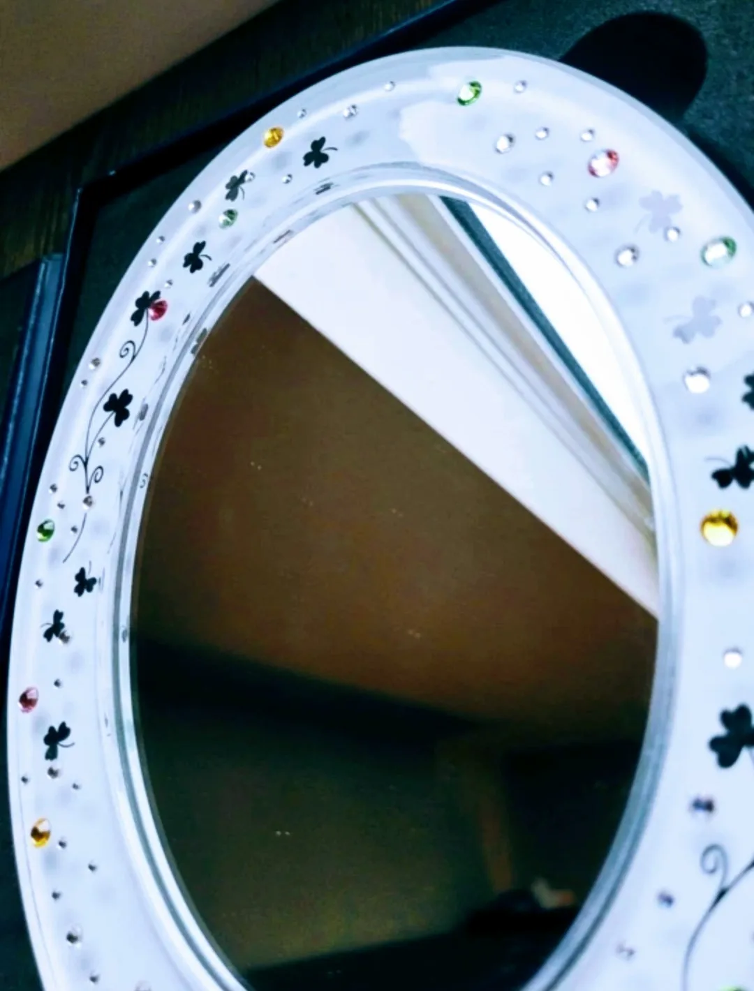 Vintage Swarovski Limited Edition Crystal make up mirror image indicator(2)