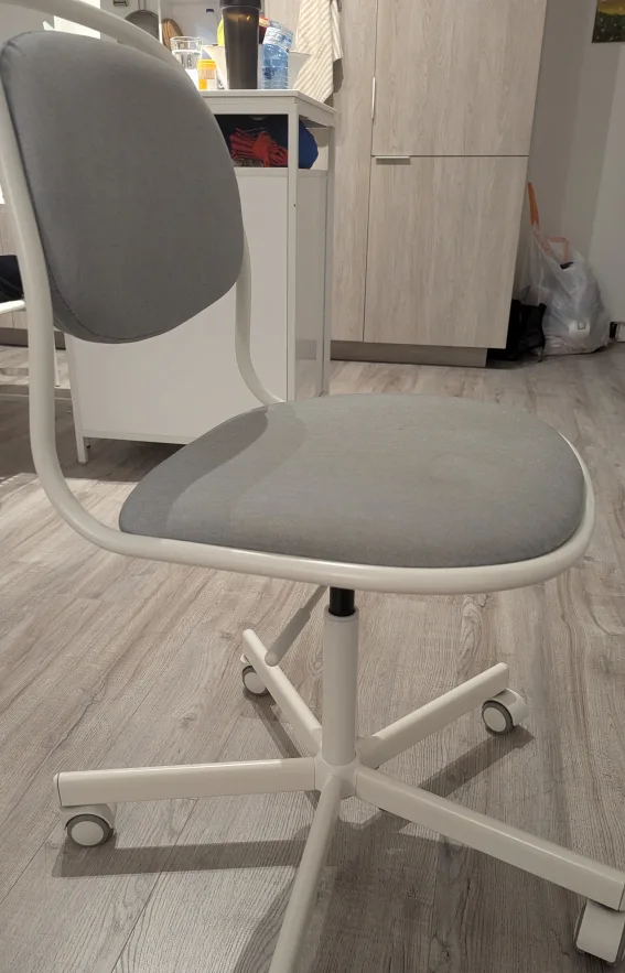 IKEA LILLHÖJDEN Swivel Chair - Grey/White thumbnail