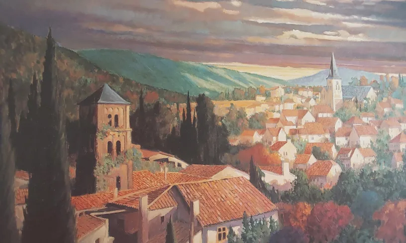 oil painting  Italian Tuscany scenery image indicator(5)