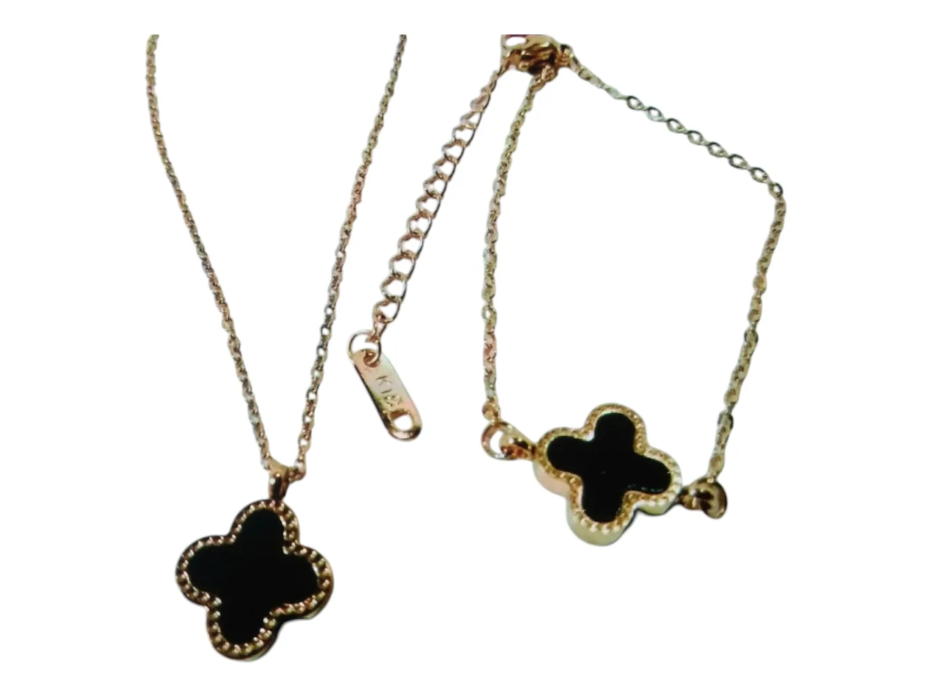 Four Leaf Necklace & Bracelet Set thumbnail