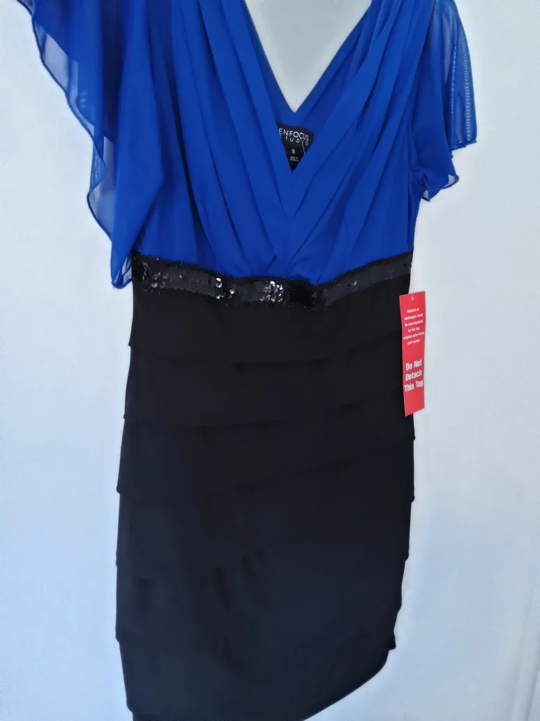 ENFOCUS Studio Dress - Size 8 - Blue/Black image indicator(2)