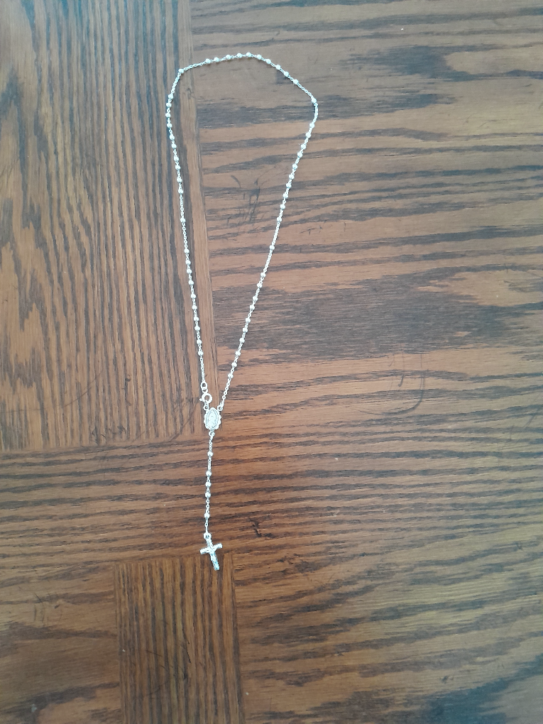 Sterling Silver Rosary cross Necklace