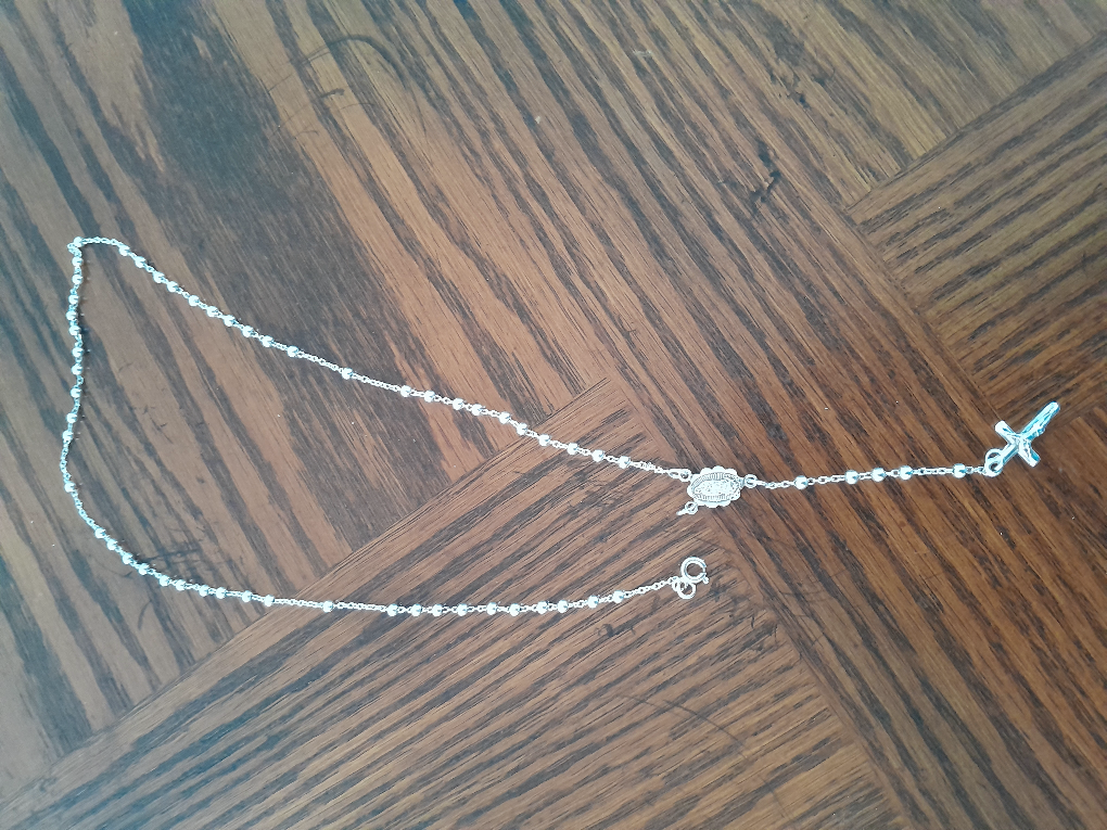 Sterling Silver Rosary cross Necklace - photo 4