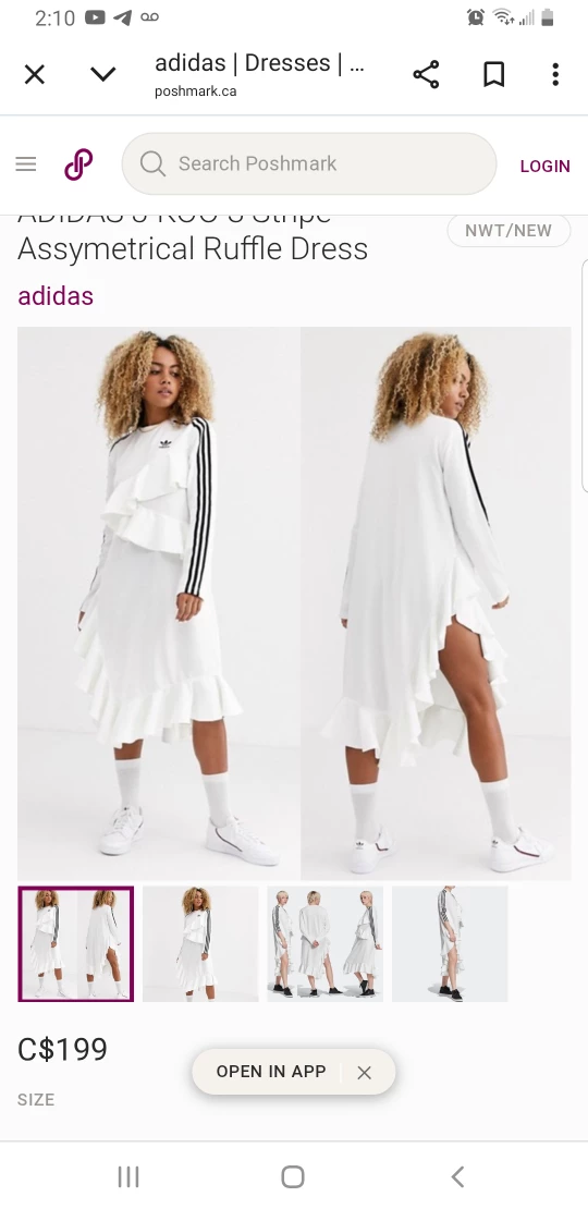 Adidas 3-Stripe Asymmetrical Ruffle Dress - photo 3