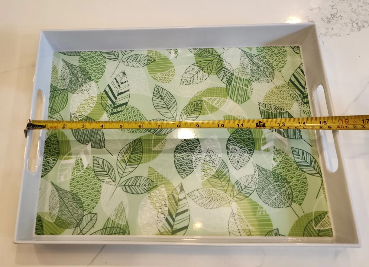 Serving Tray & Bowls Set - Leaf Pattern - Acrylic image indicator(4)