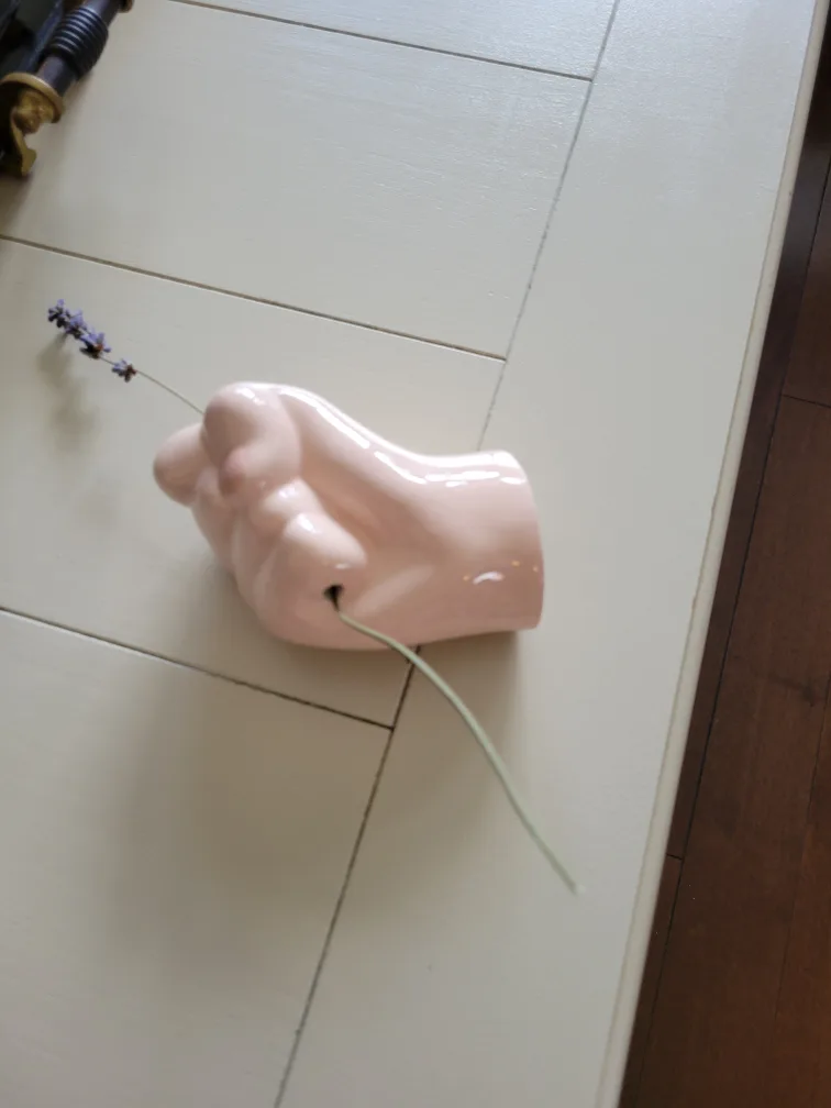 Fist Hand Vase - Pink Ceramic thumbnail