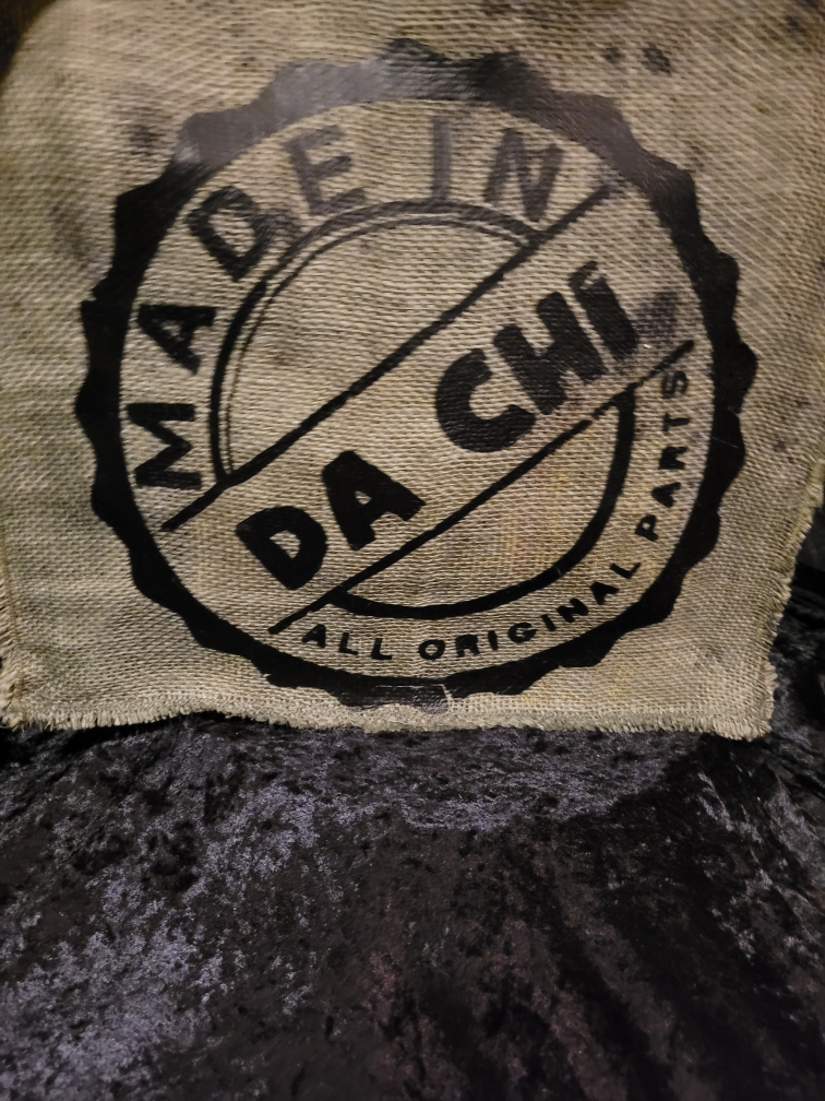 green made in burlap tote