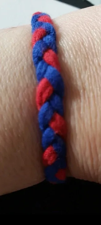 Handmade Braided Bracelet - Red & Blue thumbnail