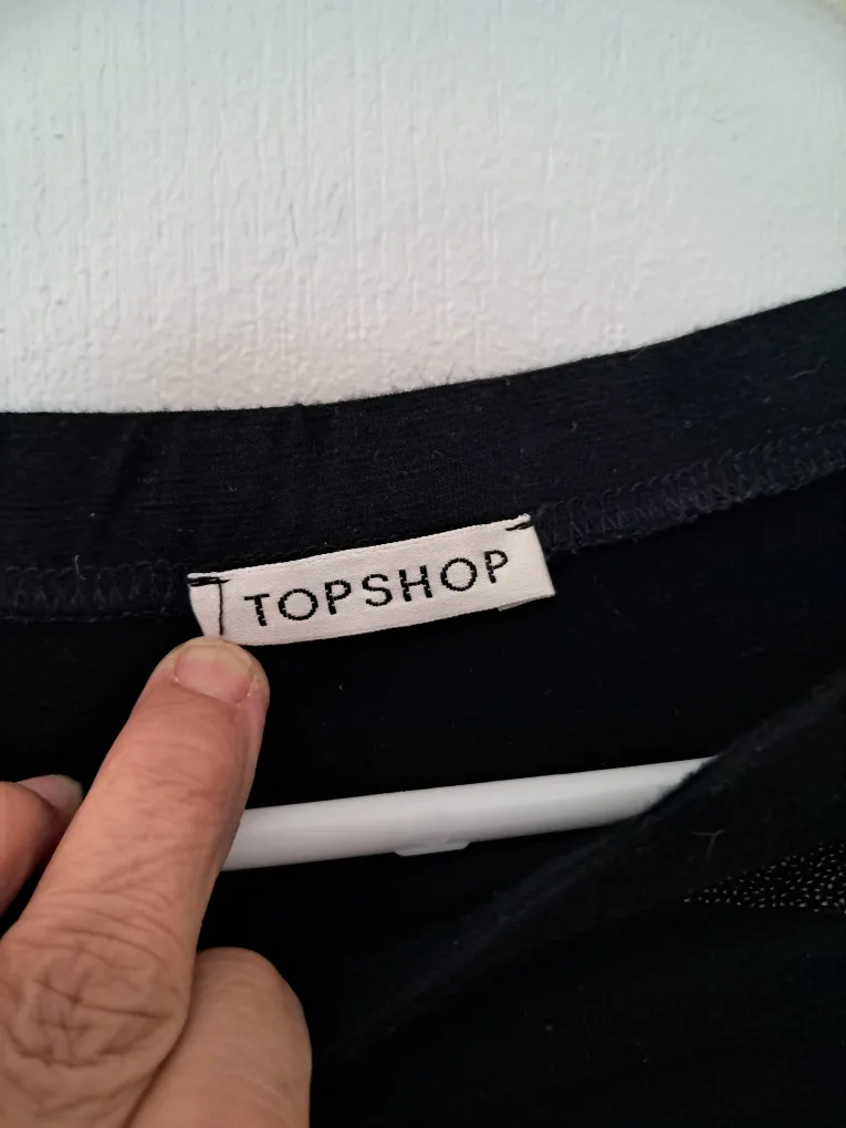 Topshop Black Skirt with beaded waist, Size 10 image indicator(3)