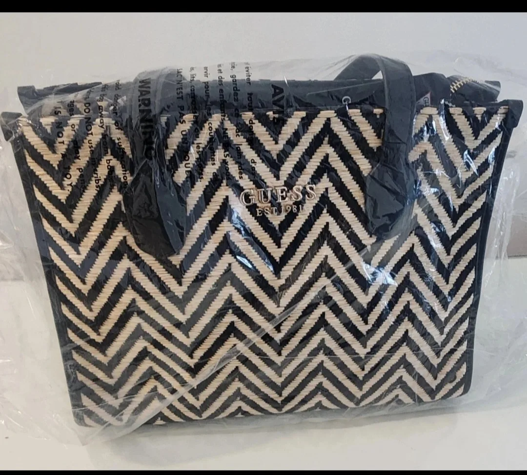 Guess Silvana 2 Compartment Tote - Black/Beige thumbnail