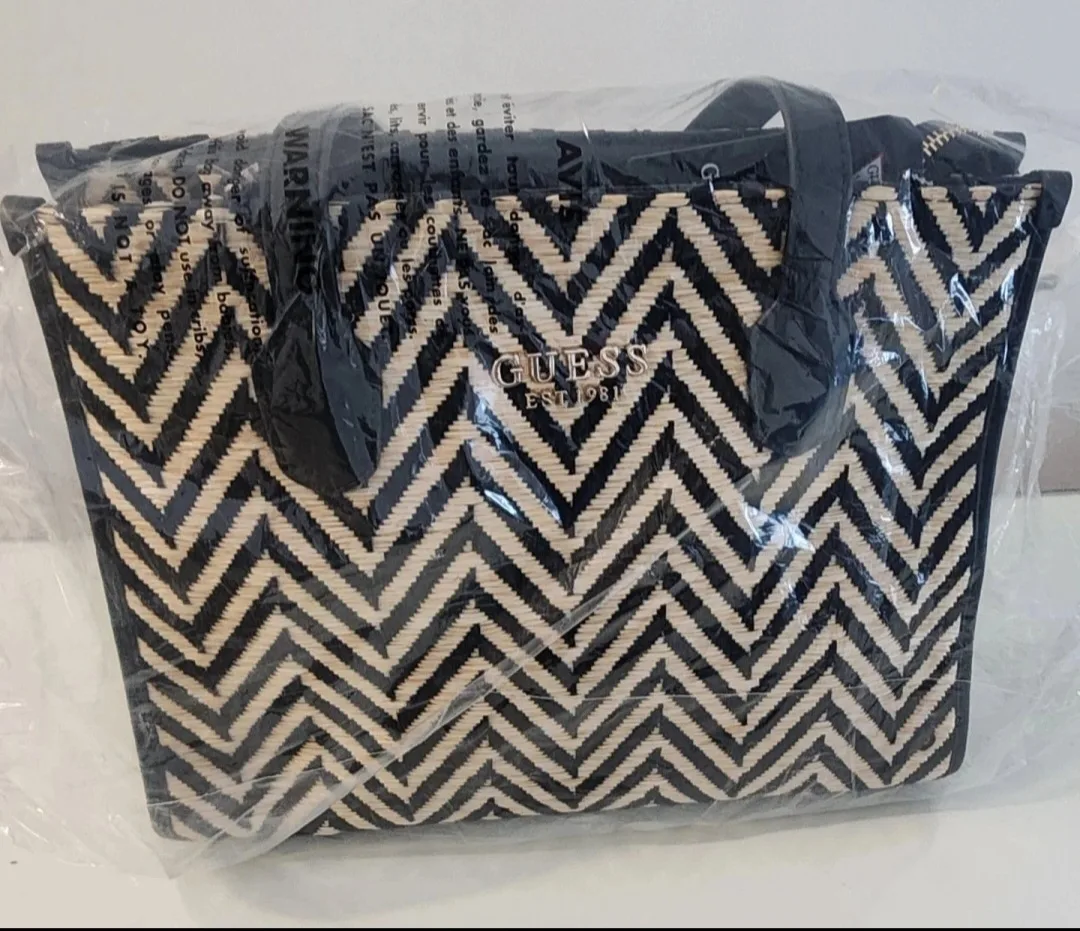 Guess Silvana 2 Compartment Tote - Black/Beige image indicator(4)