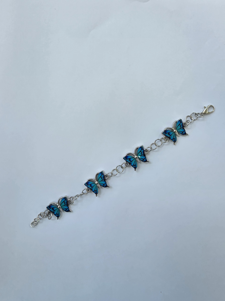 Butterfly Charm Bracelet - Blue & Silver - photo 3