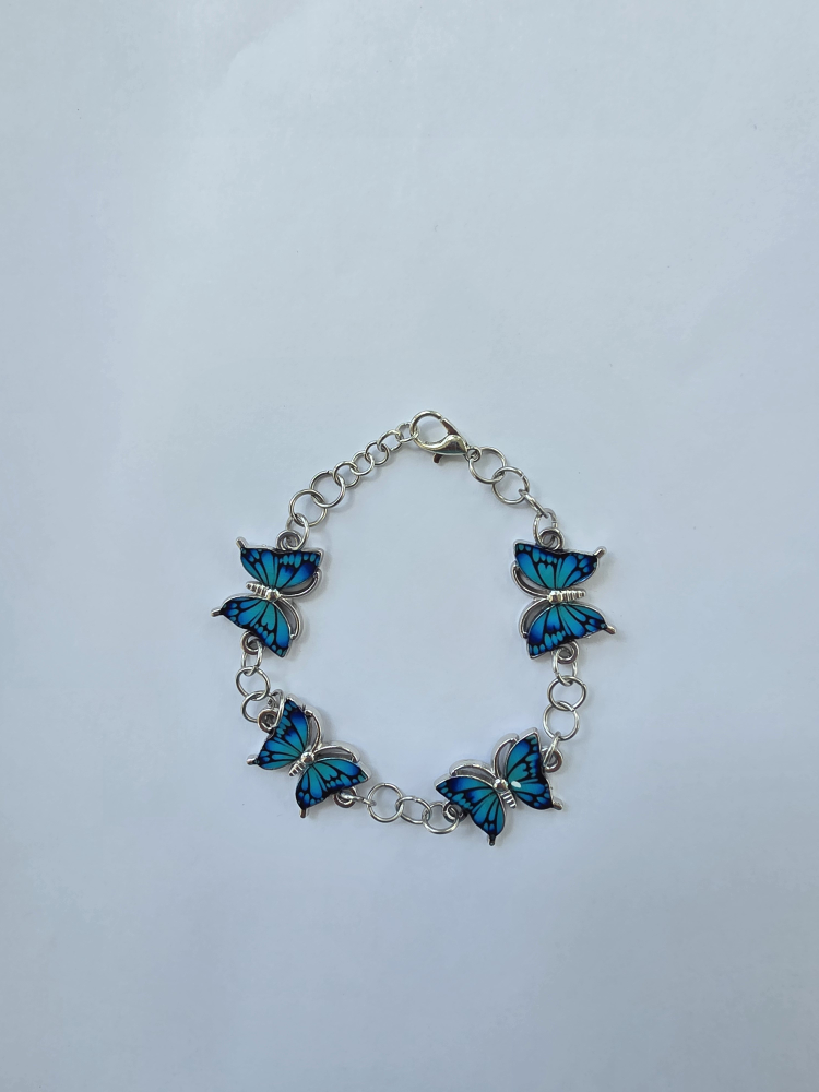 Butterfly Charm Bracelet - Blue & Silver - photo 4