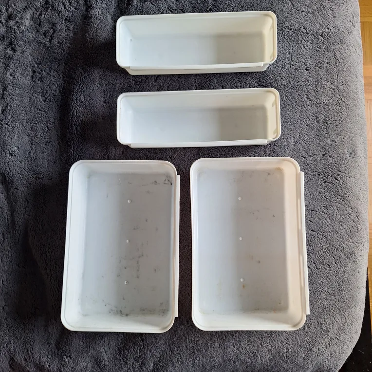 White Plastic Storage Bins - Set of 4 thumbnail