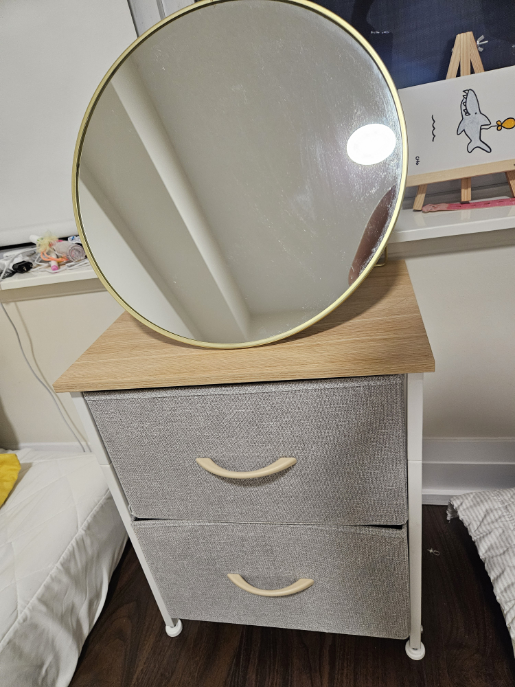 Somdot Nightstand with 2 Drawers - Ash Grey - photo 2