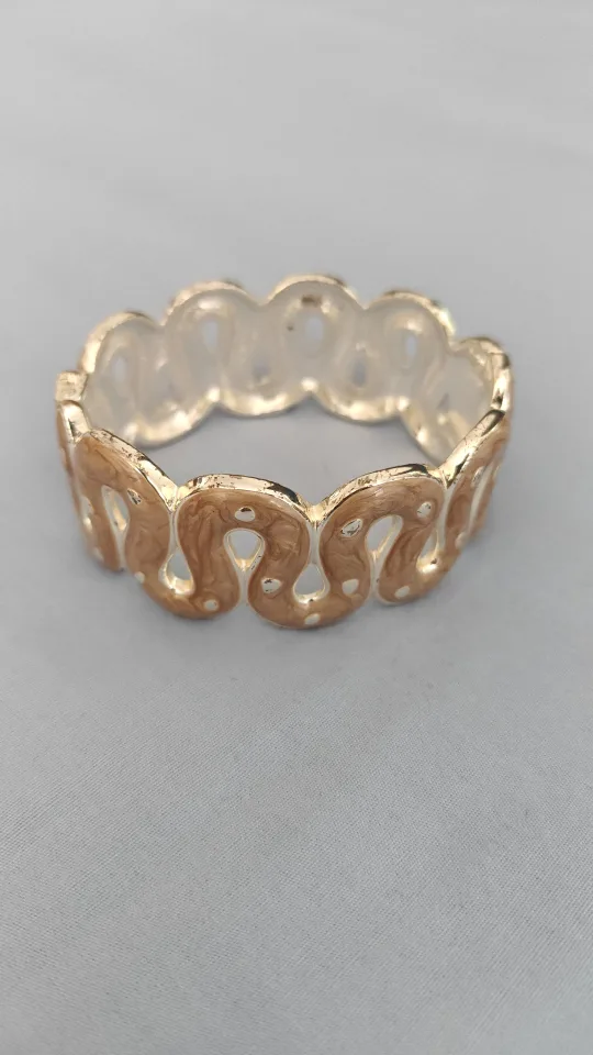 Gold & Brown Patterned Bracelet image indicator(2)