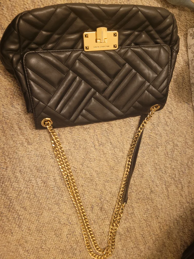 Michael Kors Black Leather Shoulder Bag image indicator(2)