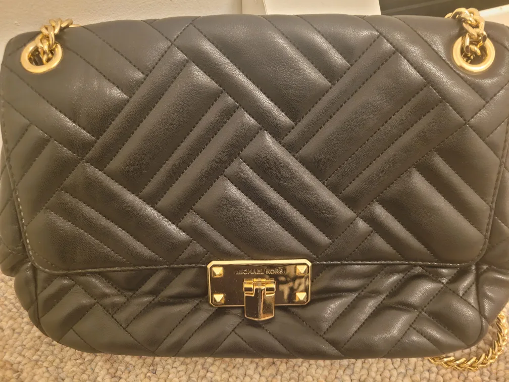 Michael Kors Black Leather Shoulder Bag image indicator(3)