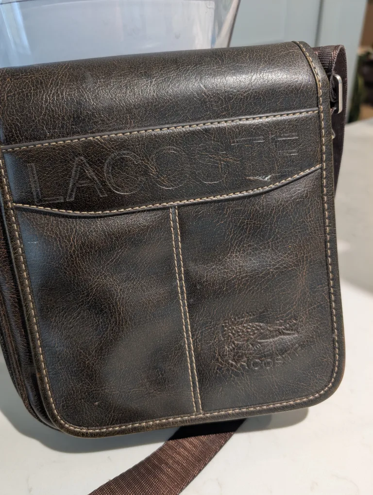 Lacoste Brown Leather Crossbody Bag image indicator(2)