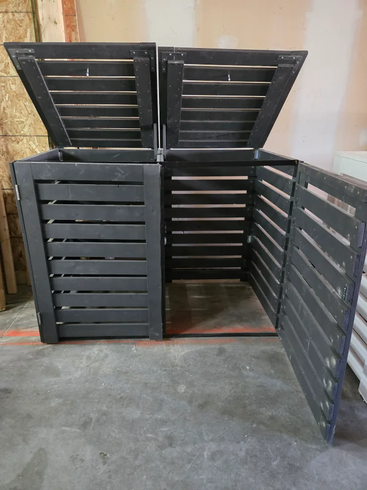 Wooden Double Trash Bin Storage Shed image indicator(4)