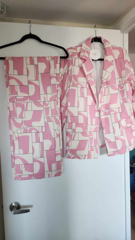 Elenza by L&L Pink & White Suit Set