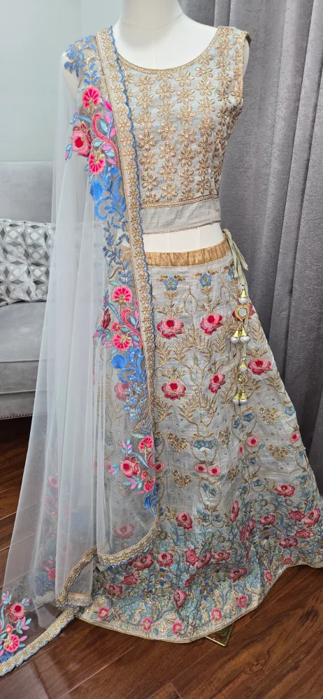 Floral Embroidered Lehenga Choli with Dupatta thumbnail