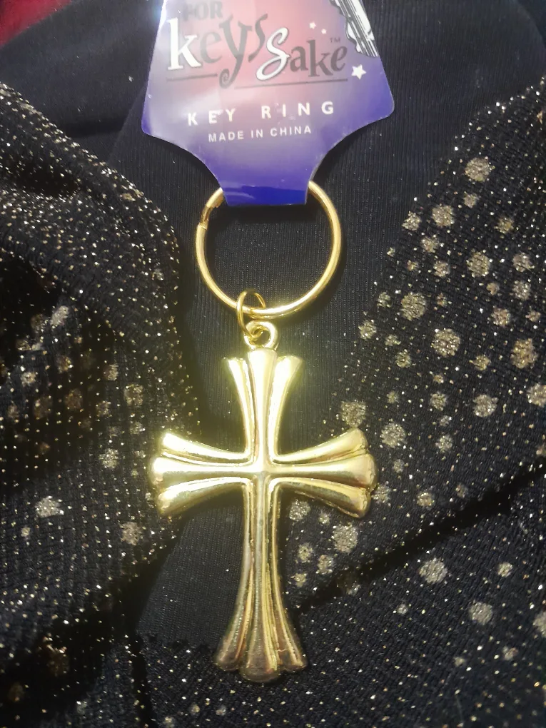 Keysake Gold Cross Key Ring thumbnail
