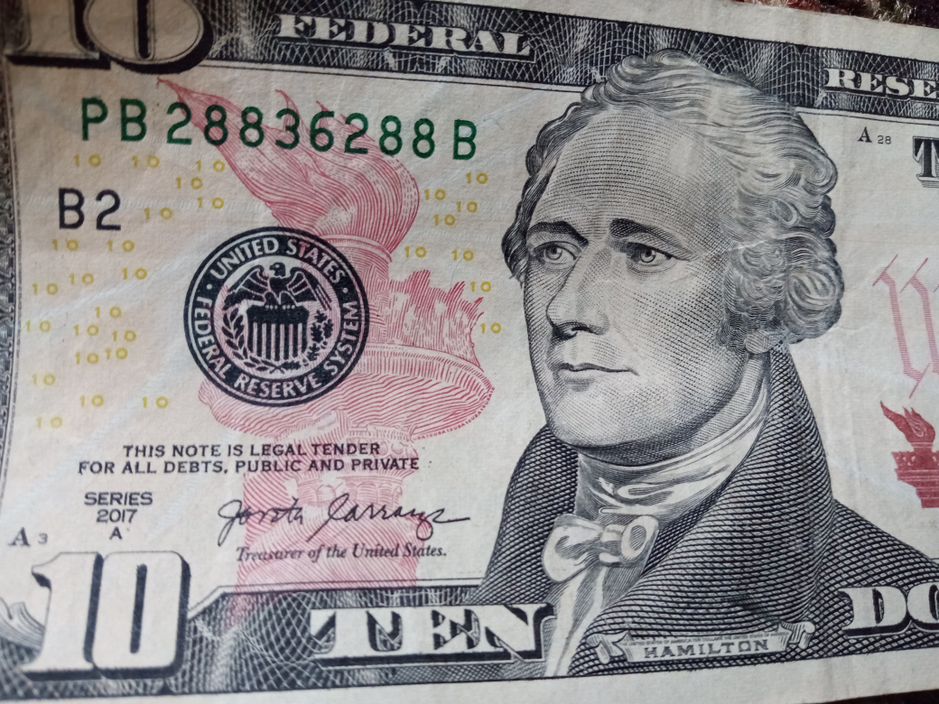 fancy serial number $10 bill