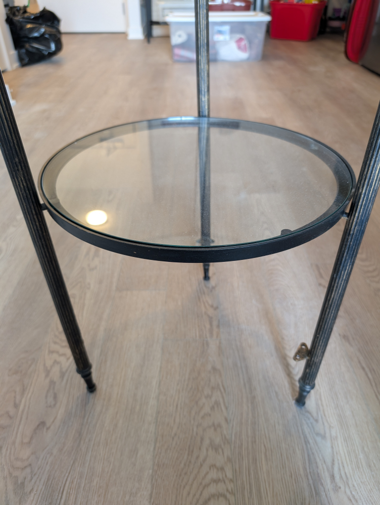 Round Glass mosaic & Metal Side Table - photo 4