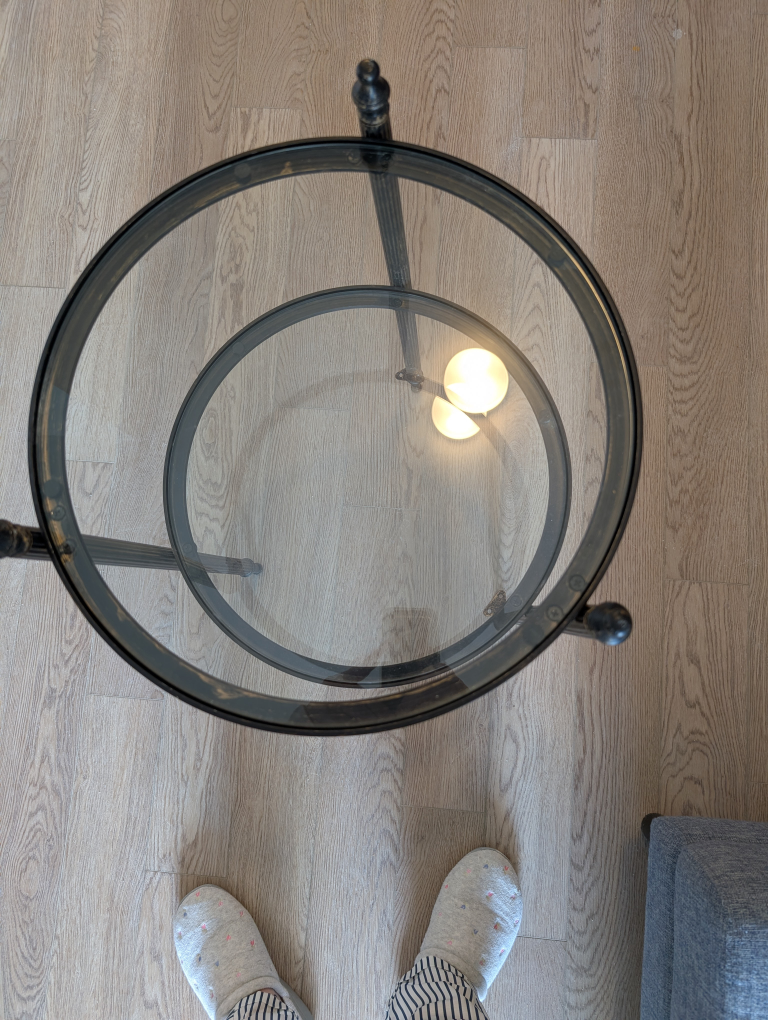 Round Glass mosaic & Metal Side Table - photo 5