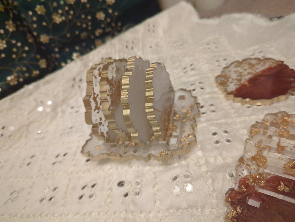 Handmade Resin Coaster 2 Set two different colors - photo 2