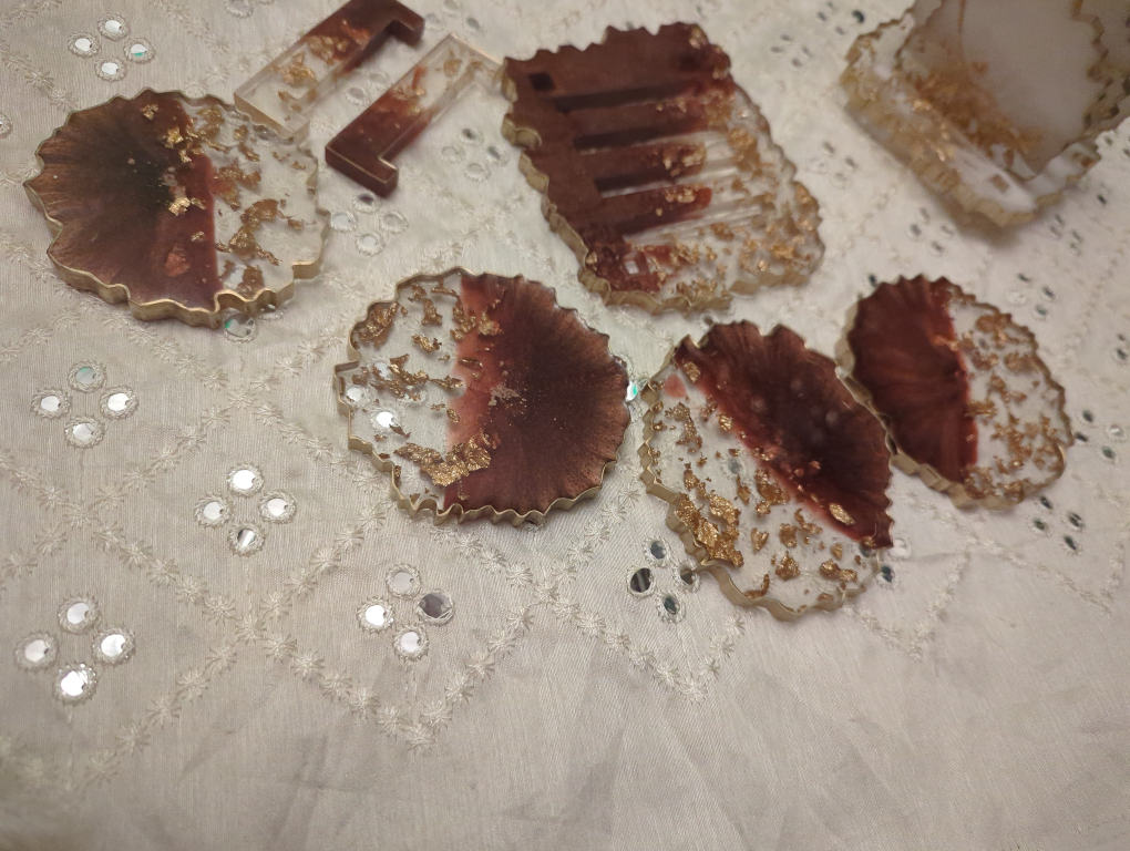 Handmade Resin Coaster 2 Set two different colors - photo 3
