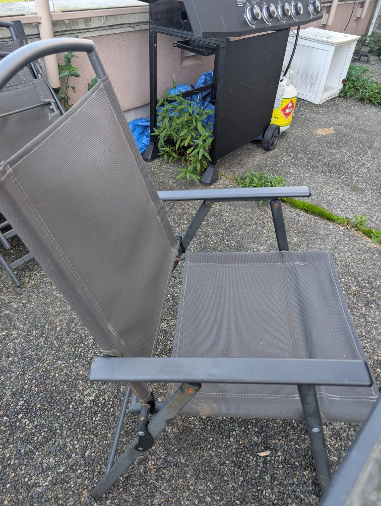 Outdoor Glass Table & Folding Chairs Set image indicator(4)