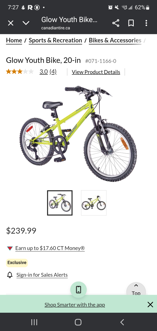 Glow twenty Youth mountain Bike - 20 inch wheels