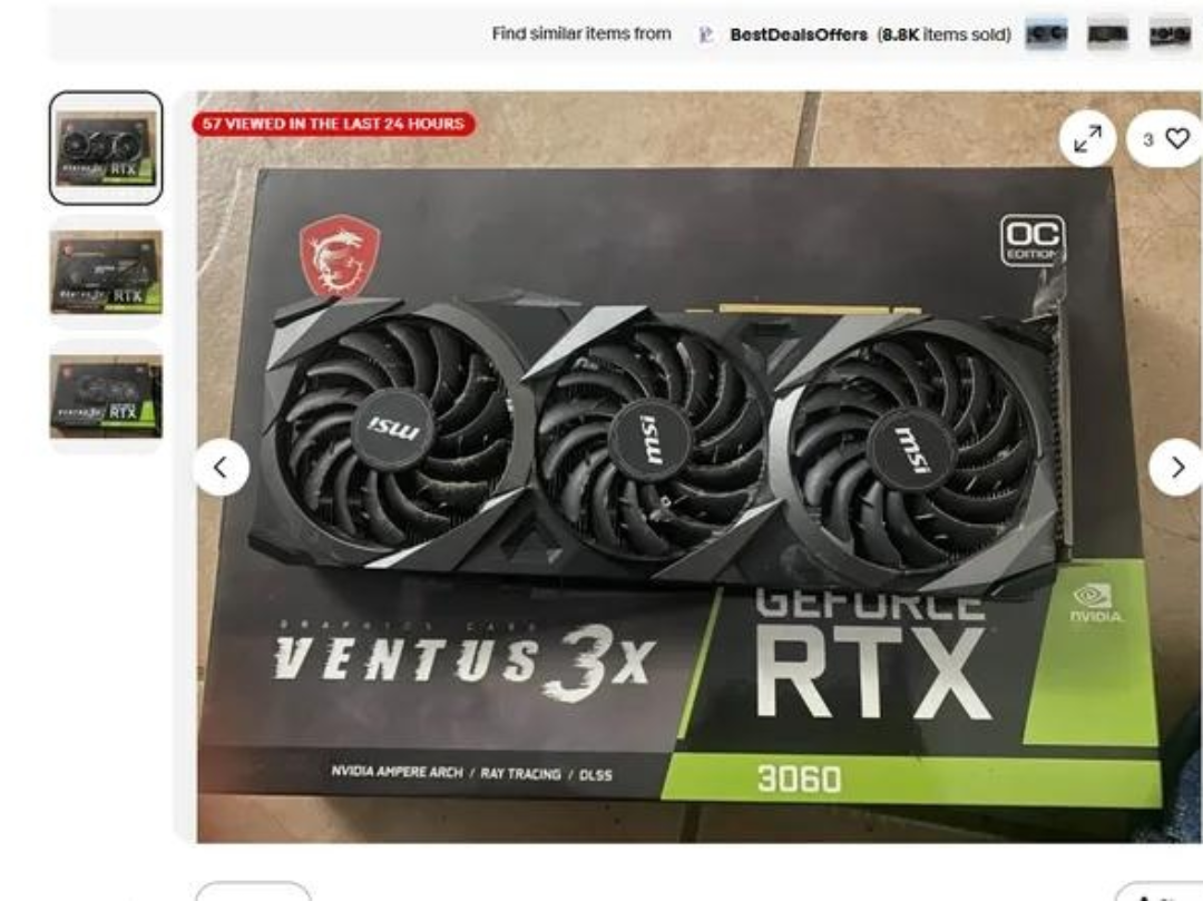 MSI GeForce RTX 3060 Ventus 3X Graphics Card