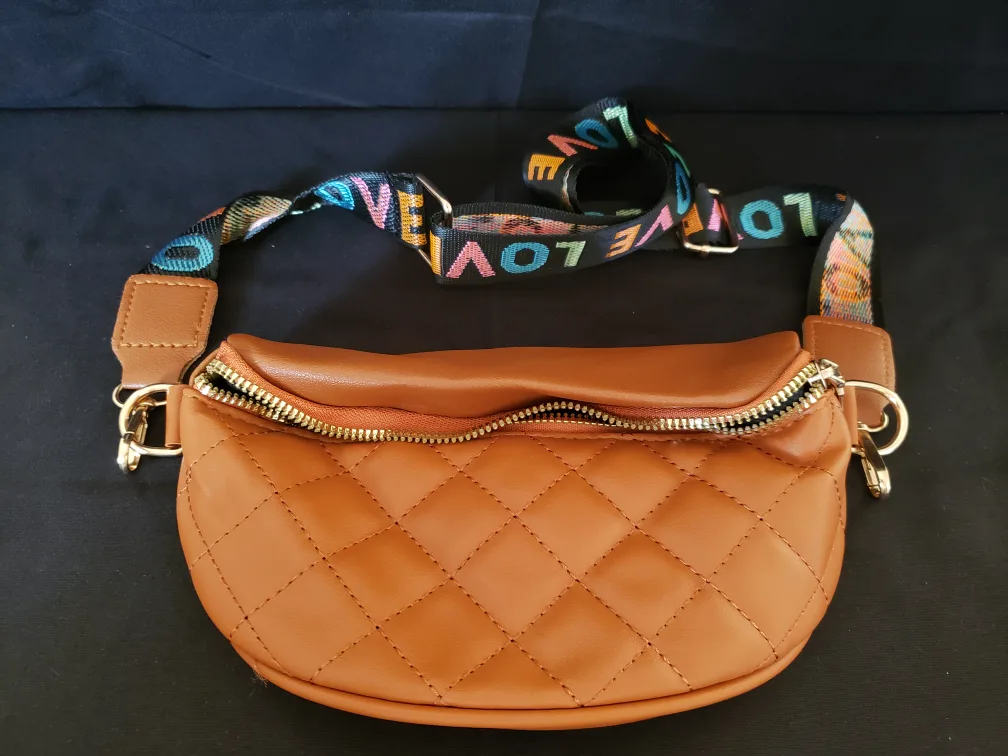 Brown Quilted Belt Bag - New thumbnail