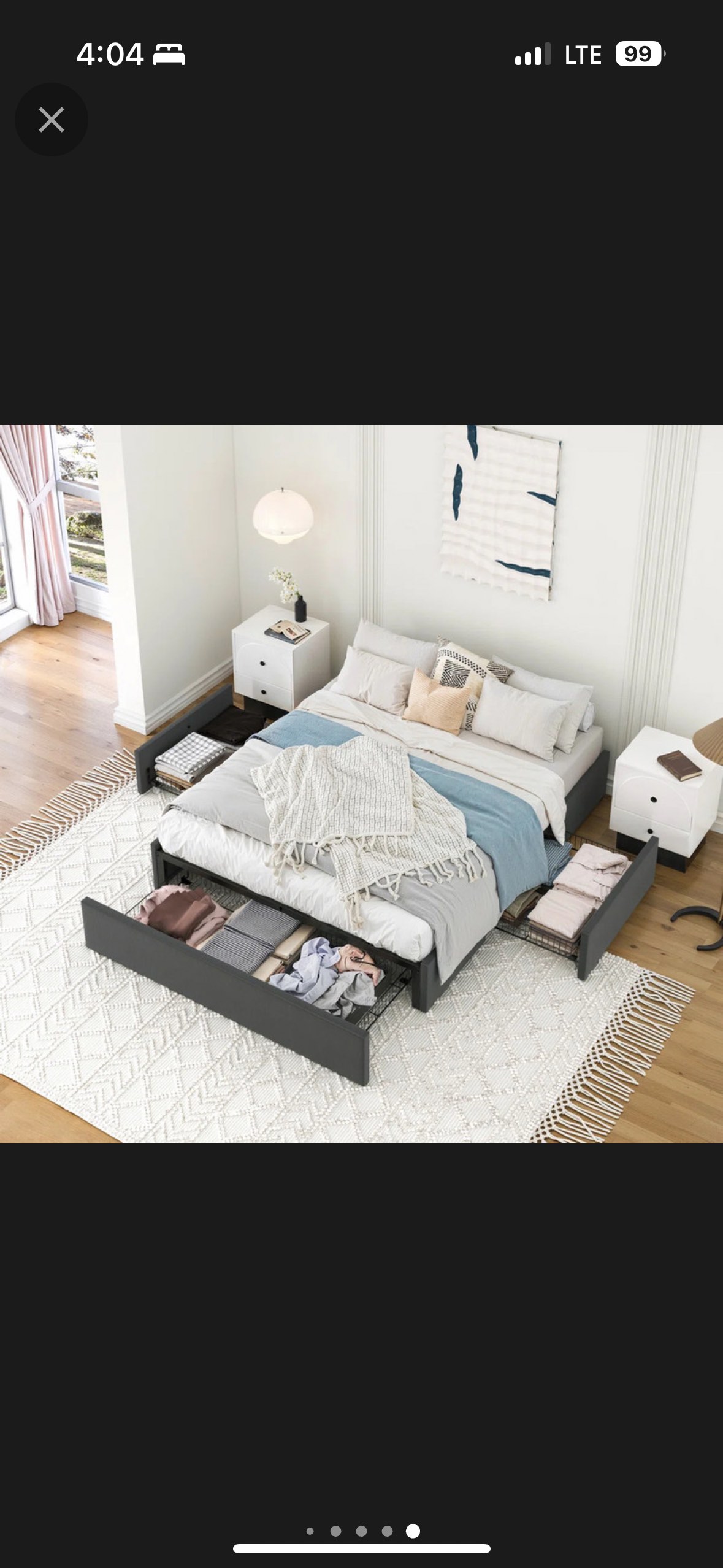 Bret Upholstered Storage Full Bed