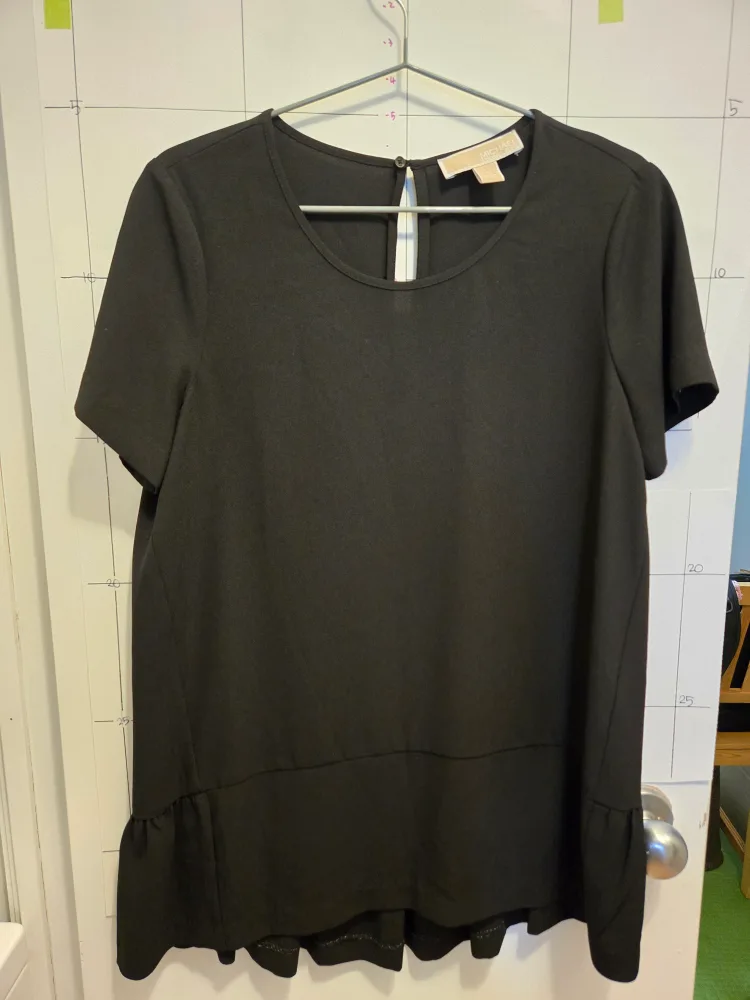 MICHAEL KORS Black Ruffle Hem Top thumbnail