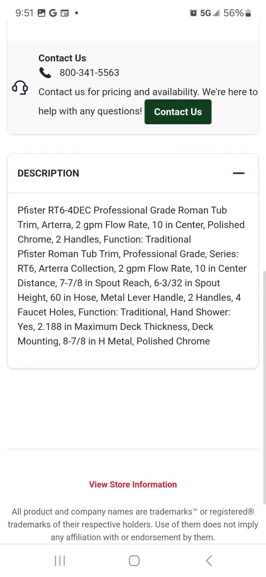 Pfister 2-handle Deck-mount Tub Faucet Trim Kit Hand Shower image indicator(3)