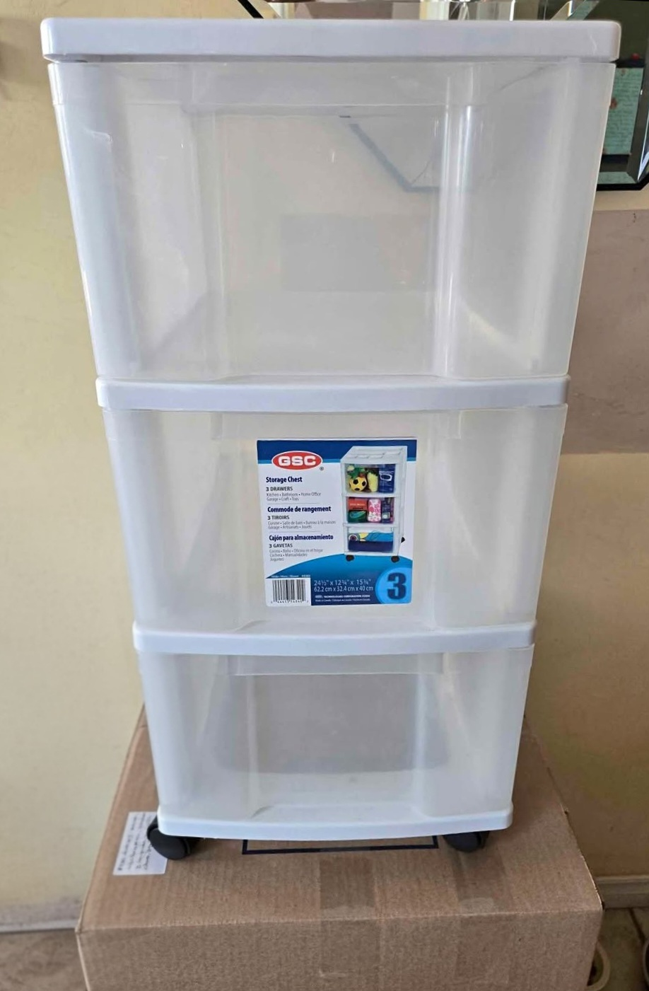 3-Drawer Storage Cart w/ Wheels