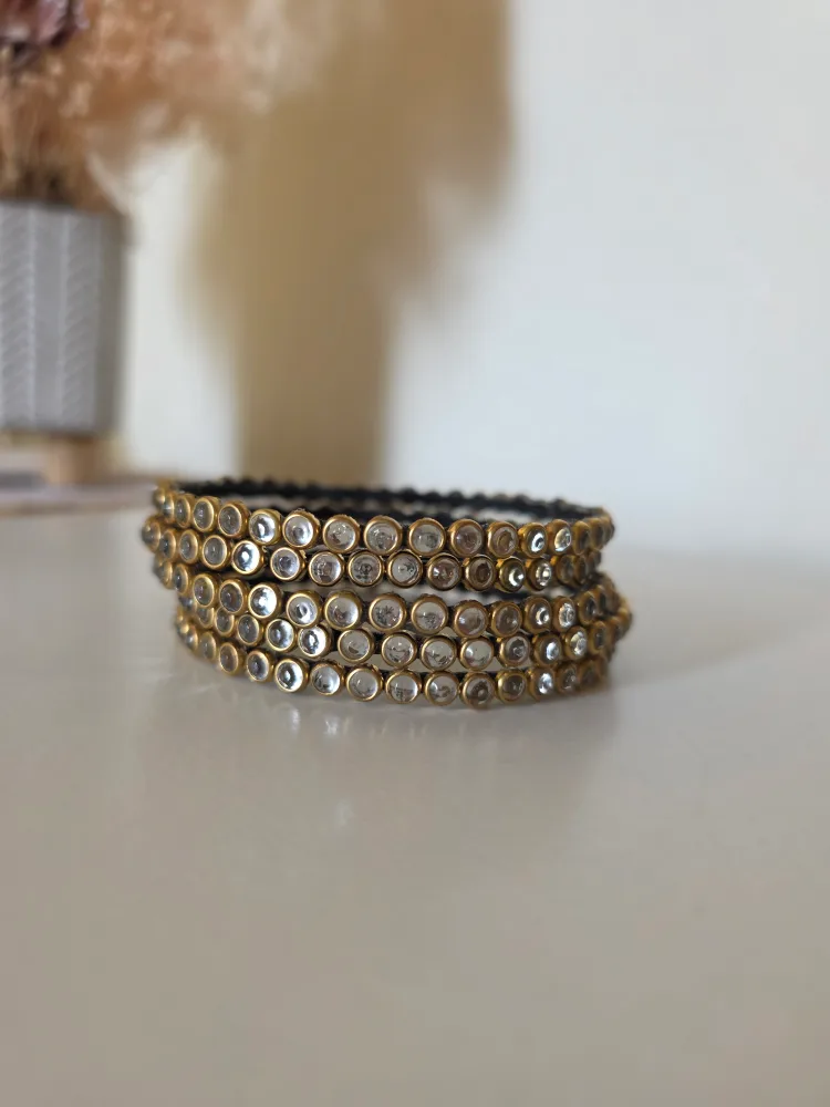 Set of 5 kundan Bangles with Box thumbnail
