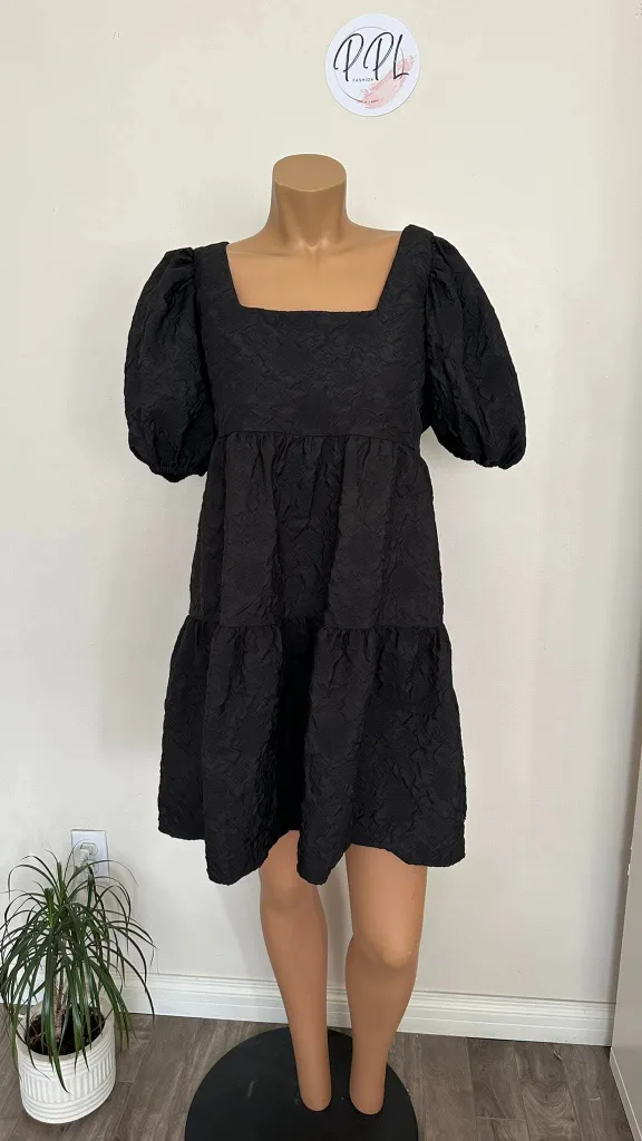 PPL Fashion Puff Sleeve Tiered Mini Dress image indicator(2)