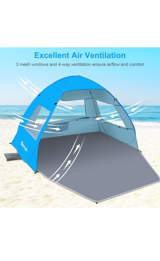 New Gorich Easy Pop Up Beach Tent for 3-4 Person - photo 5
