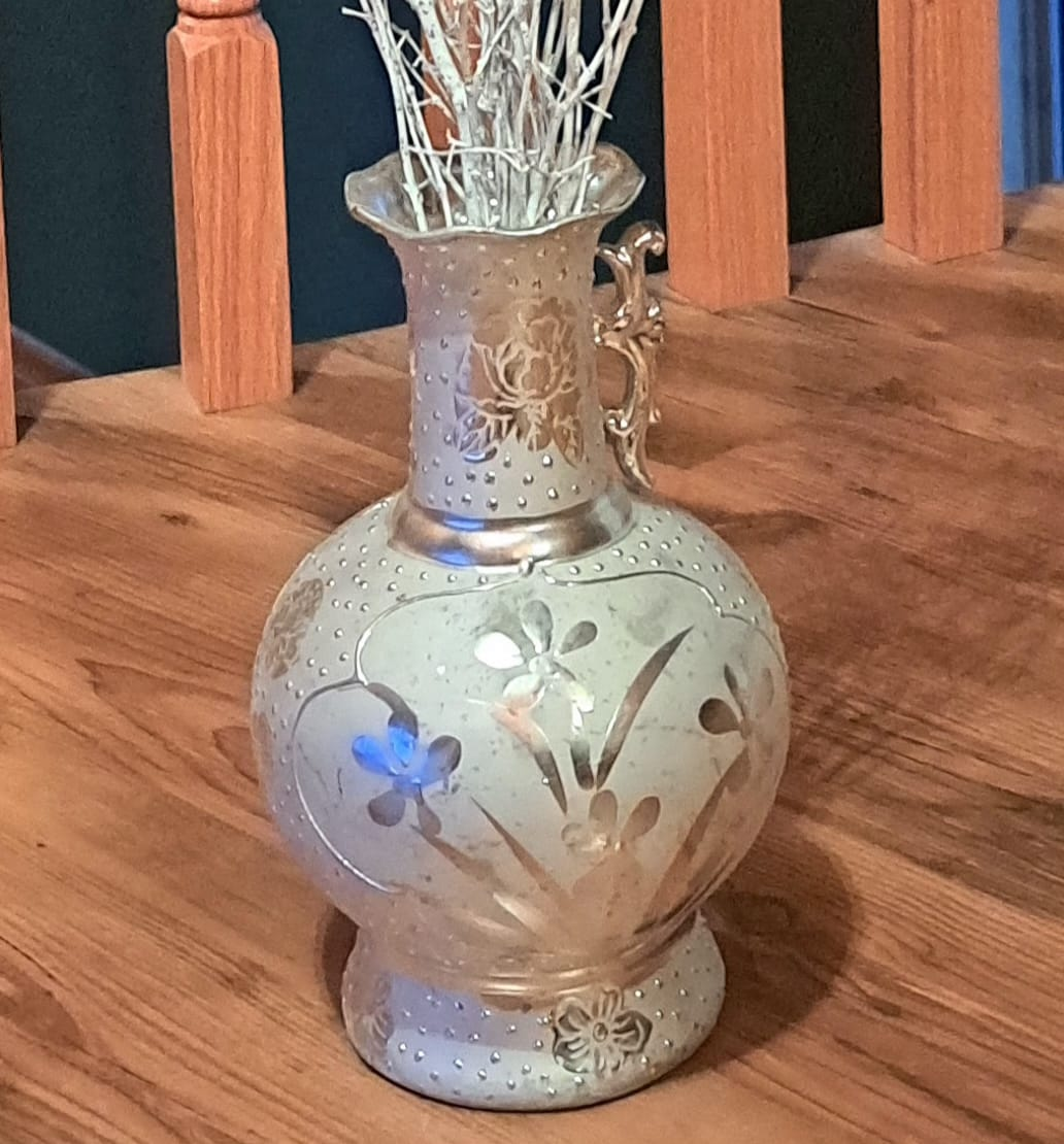 Decorative Vase with Silver Branches