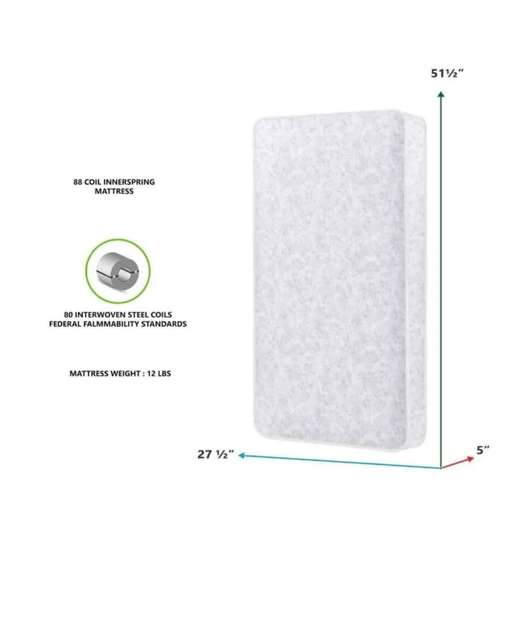 Dream On Me 88-Coil Inner Spring Crib Mattress image indicator(2)