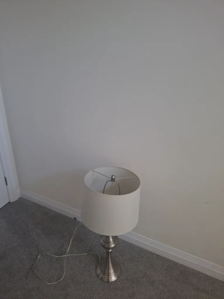 Table Lamp - White Shade, Silver Base thumbnail